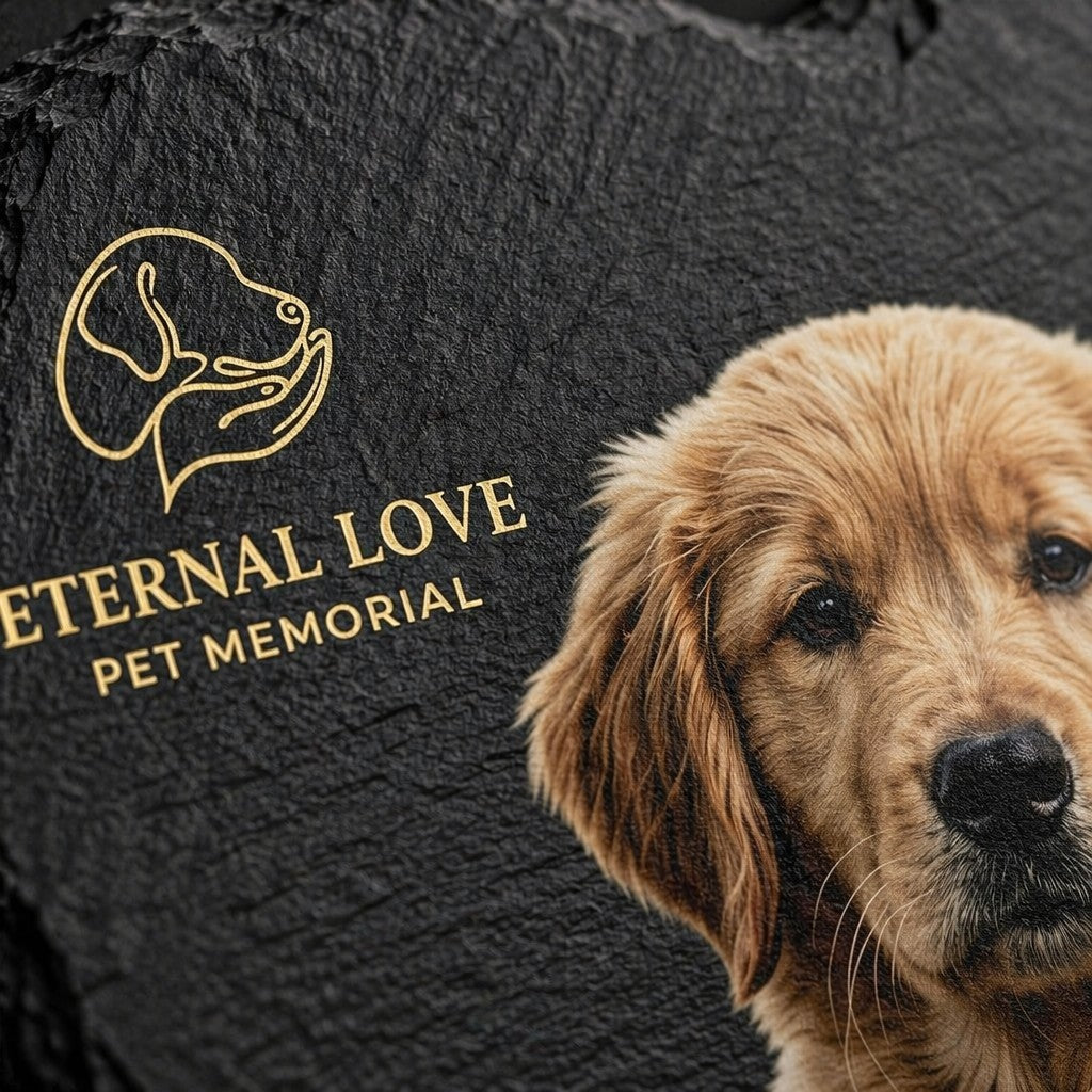 Personalized heart slate pet memorial garden marker — product image 3