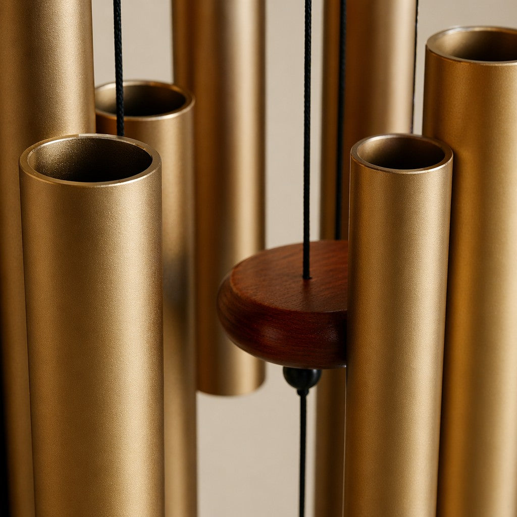 Personalized pet memorial wind chime with bronze-finish tubes — product image 3