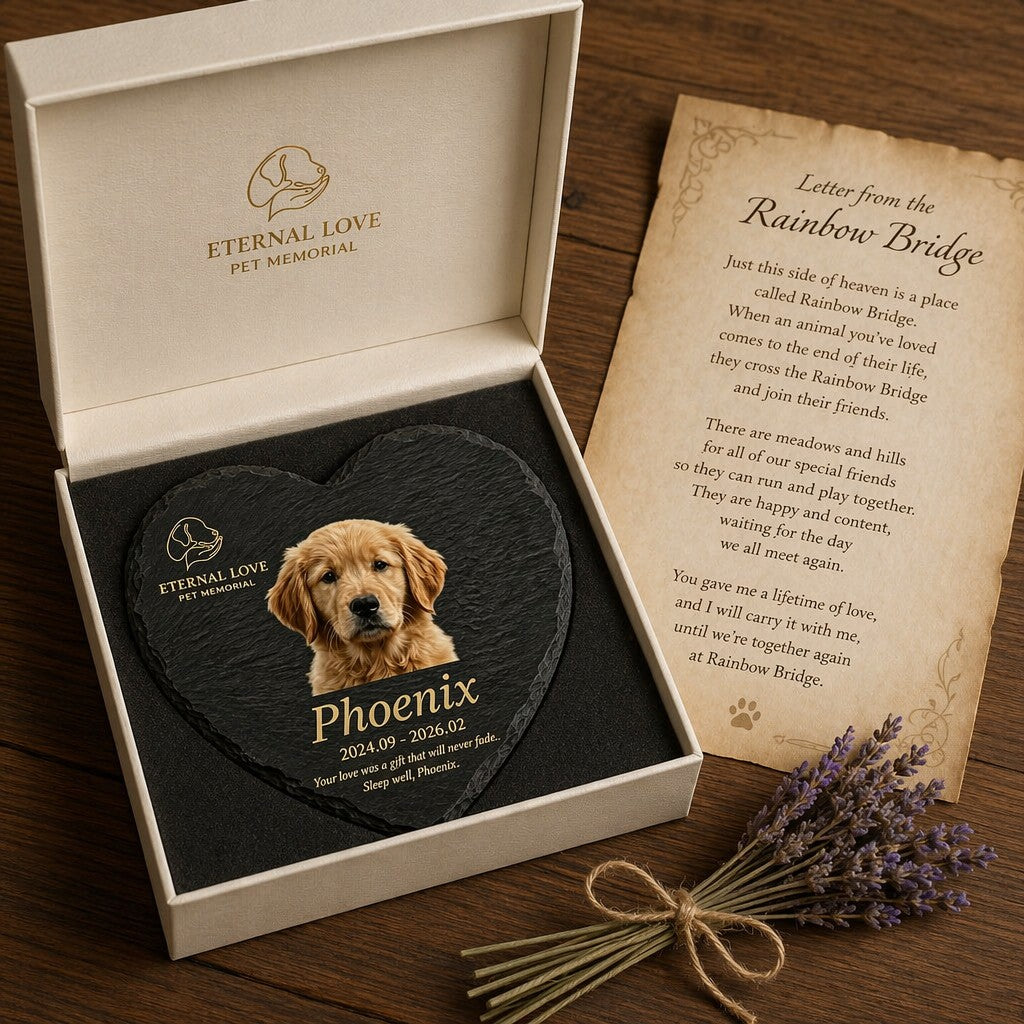 Personalized heart slate pet memorial garden marker — product image 9